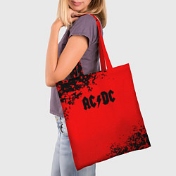 Сумка-шопер AC DC skull rock краски, цвет: 3D-принт — фото 2