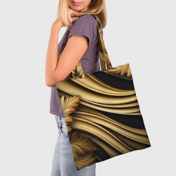 Сумка-шопер Золотая объемная абстракция, цвет: 3D-принт — фото 2