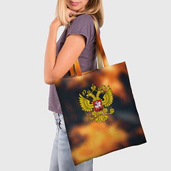 Сумка-шопер Герб РФ градиент огня, цвет: 3D-принт — фото 2