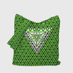 Сумка-шопер Зелёные и чёрные треугольники, цвет: 3D-принт