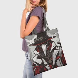 Сумка-шопер Красный чумной доктор, цвет: 3D-принт — фото 2