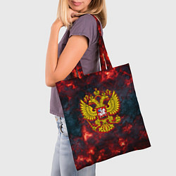 Сумка-шопер Герб РФ лава огненный герб, цвет: 3D-принт — фото 2