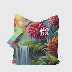 Сумка-шопер Гавайские тропические цветы - алоха, цвет: 3D-принт