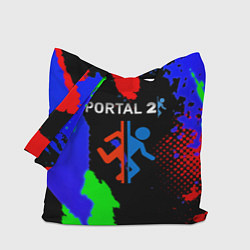 Сумка-шопер Portal 2 краски сочные текстура, цвет: 3D-принт