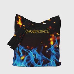 Сумка-шопер Evanescence огонь рок группа, цвет: 3D-принт