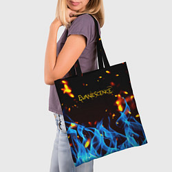 Сумка-шопер Evanescence огонь рок группа, цвет: 3D-принт — фото 2