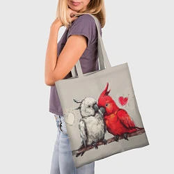 Сумка-шопер Влюбленные попугаи 14 февраля, цвет: 3D-принт — фото 2