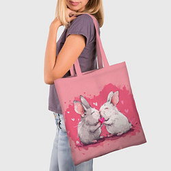 Сумка-шопер Милые влюбленные кролики, цвет: 3D-принт — фото 2