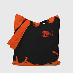 Сумка-шопер PUBG orange splash, цвет: 3D-принт