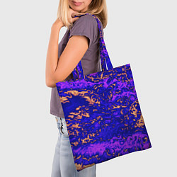 Сумка-шопер Абстракция золото и фиолетовый, цвет: 3D-принт — фото 2