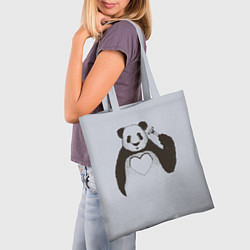 Сумка-шопер Panda love art, цвет: 3D-принт — фото 2