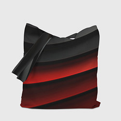 Сумка-шопер Черно-красный объемный градиент, цвет: 3D-принт