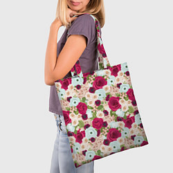Сумка-шопер Цветочный фон, цвет: 3D-принт — фото 2