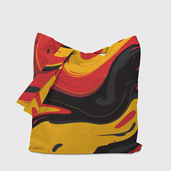Сумка-шопер Красные желтые оранжевые пятна краски, цвет: 3D-принт