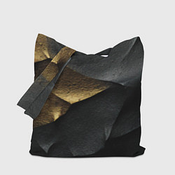 Сумка-шопер Черная текстура с золотистым напылением, цвет: 3D-принт