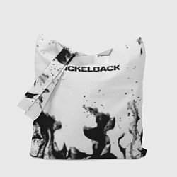 Сумка-шопер Nickelback серый дым рок, цвет: 3D-принт