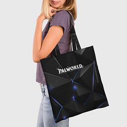 Сумка-шопер Palworld лого на черном стильном фоне, цвет: 3D-принт — фото 2