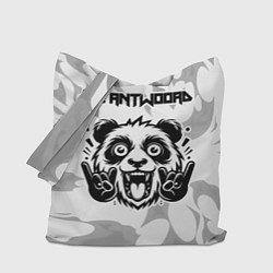 Сумка-шоппер Die Antwoord рок панда на светлом фоне