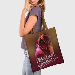 Сумка-шопер Michael Jackson нарисованный кистью, цвет: 3D-принт — фото 2