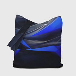 Сумка-шопер Black and blue abstract background sport style, цвет: 3D-принт