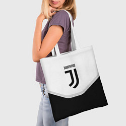Сумка-шопер Juventus black geometry sport, цвет: 3D-принт — фото 2