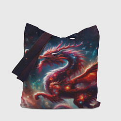 Сумка-шоппер Красный космический дракон