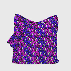 Сумка-шопер Фиолетовый узор и чёрная обводка, цвет: 3D-принт