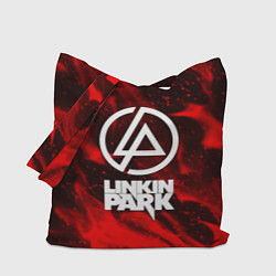Сумка-шопер Linkin park красный огонь, цвет: 3D-принт