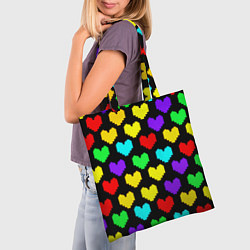Сумка-шопер Undertale heart pattern, цвет: 3D-принт — фото 2