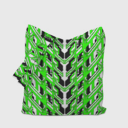 Сумка-шопер Зелёная техно броня, цвет: 3D-принт