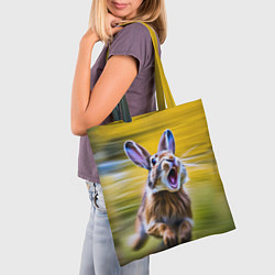 Сумка-шопер Крик бегущего зайца, цвет: 3D-принт — фото 2