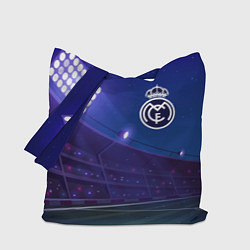 Сумка-шопер Real Madrid ночное поле, цвет: 3D-принт