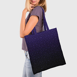 Сумка-шопер Градиент ночной фиолетово-чёрный, цвет: 3D-принт — фото 2
