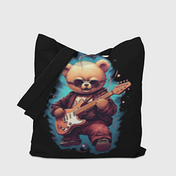 Сумка-шоппер Плюшевый медведь музыкант с гитарой