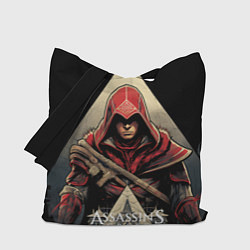 Сумка-шопер Assassins creed темный капюшон, цвет: 3D-принт