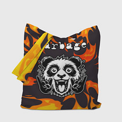 Сумка-шопер Garbage рок панда и огонь, цвет: 3D-принт