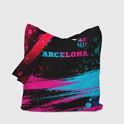 Сумка-шопер Barcelona - neon gradient посередине, цвет: 3D-принт