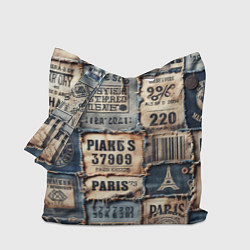 Сумка-шопер Пэчворк джинсы из Парижа, цвет: 3D-принт