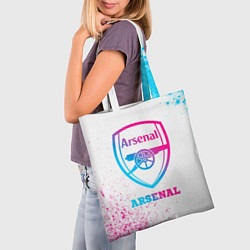Сумка-шопер Arsenal neon gradient style, цвет: 3D-принт — фото 2