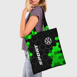 Сумка-шопер Volkswagen green sport hexagon, цвет: 3D-принт — фото 2