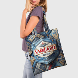 Сумка-шопер Vanguard denim patchwork - ai art, цвет: 3D-принт — фото 2