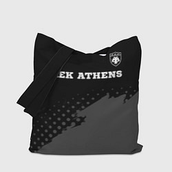 Сумка-шопер AEK Athens sport на темном фоне посередине, цвет: 3D-принт