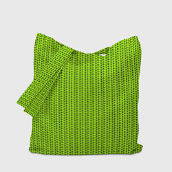 Сумка-шопер Ярко-зелёный в маленькие чёрные полоски, цвет: 3D-принт