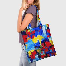 Сумка-шопер Смелые мазки яркой краски - нейросеть, цвет: 3D-принт — фото 2