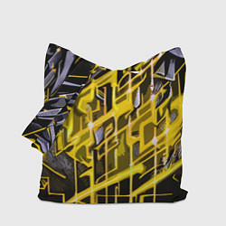 Сумка-шопер Yellow and white abstraction, цвет: 3D-принт