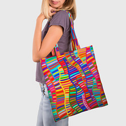 Сумка-шопер Абстрактная полноцветная живопись, цвет: 3D-принт — фото 2