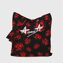Сумка-шопер Алиса рок паттерн анархия, цвет: 3D-принт