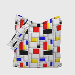Сумка-шопер Геометрия цветных Пит Мондриан, цвет: 3D-принт