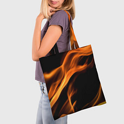 Сумка-шопер Языки пламени текстура, цвет: 3D-принт — фото 2