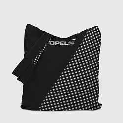 Сумка-шопер Opel эмблема чёрно-белый, цвет: 3D-принт